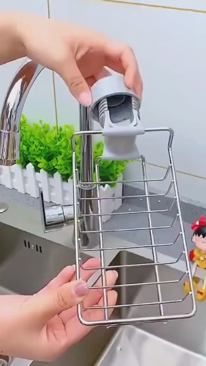 Premium Faucet-Mounted Kitchen Sink Sponge Holder